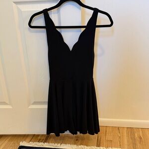 Black Scalloped Sleeveless Romper